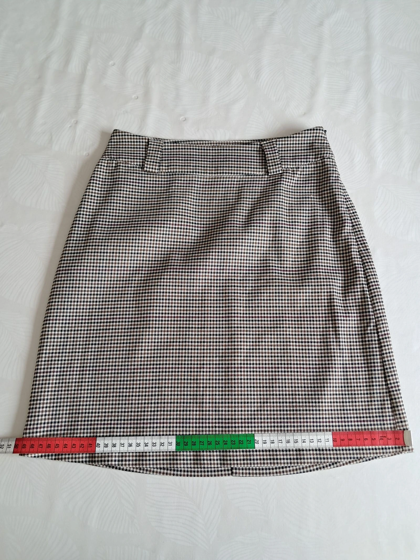 ICHI straight skirt size 34 houndstooth prince-of-wales beige black – photo 11